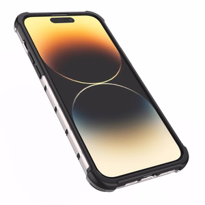 Korinio rašto dėklas telefonui iPhone 14 Pro šarvuotas hibridinis juodas