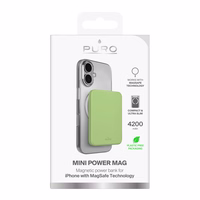"Puro" 4200 mAh itin plonas "MagSafe" USB-C suderinamas maitinimo bankas - žalias