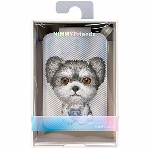 Nimmy New Big-Eye Cute Pets 2.0 Dog magnetinis „MagSafe“ kortelių dėklas telefonui su stovu – pilkas