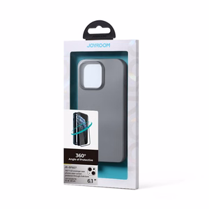 Joyroom 360 pilnas dėklas su priekiniu ir galiniu dangteliu iPhone 13 + grūdinto stiklo apsauginis stiklas pilkas (JR-BP927 tranish)