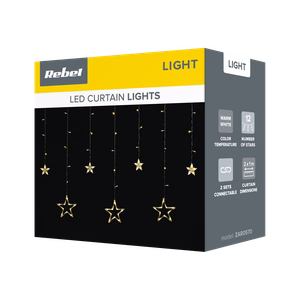 Rebel star light curtain, warm white, 230 V