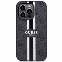 GUESS dėklas IPHONE 14 Pro Max suderinamas su MagSafe GUHMP14XP4RPSK (4G atspausdintos juostos) juodas
