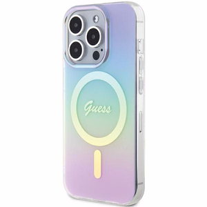 Guess GUHMP15LHITSU iPhone 15 Pro 6.1" violetinė/violetinė kietas dėklas IML Iridescent Magnetinis