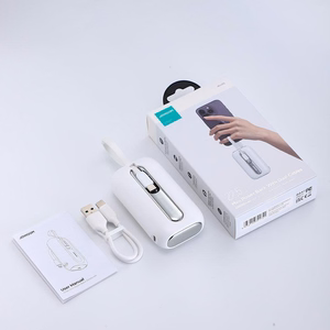 Joyroom mini išorinė baterija 10000mAh Colorful Series 22.5W su 2 įmontuotais USB C ir Lightning kabeliais rožinė (JR-L012)