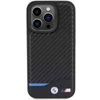 BMW odinis anglies Magnetinis iPhone 15 Pro Max dėklas - juodas
