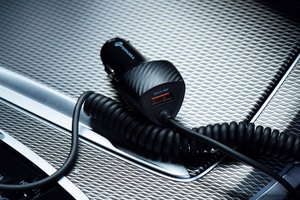 FORCELL F-ENERGY Carbon CC50-1AC automobilinis įkroviklis USB A su kabeliu Type C PD QC3.0 3A 38W juodas