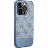 Guess 4G Stripe Collection dėklas telefonui iPhone 15 Pro - mėlynas