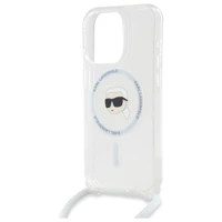Karl Lagerfeld Crossbody IML Karl Head Magnetinis dėklas telefonui iPhone 16 Pro Max - skaidrus
