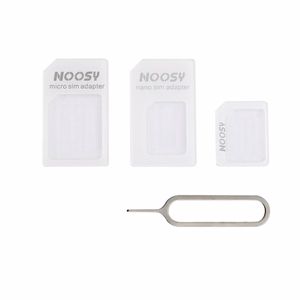 Noosa SIM kortelių adapterių rinkinys + raktas - baltas