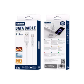 JELLICO laidas B29 USB-C 3.1A 1M baltas