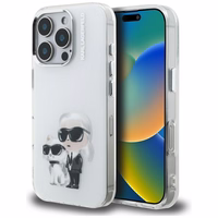 Karl Lagerfeld IML Aquarelle Karl & Choupette & Logo iPhone 16 Pro deklas - baltas