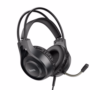 HOCO проводные наушники Jack 3,5 mm с микрофоном W106 черные