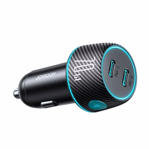 Automobilinis įkroviklis Joyroom „JR-CCN02" juodas 70W (2xUSB-C) su LED apšvietimu