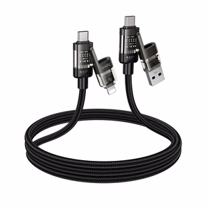 Laidas 4in1 USB A/C į USB C/Lightning Hoco 240W 1,2 m U151 juodas