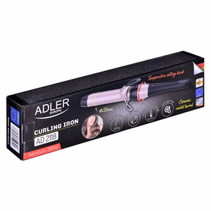 Adler AD 2118 – keraminės garbanojimo žnyplės, 32 mm, iki 200 °C, 56 W, juodos / rožinės