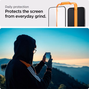 Spigen ALM Glass FC grūdintas stiklas iPhone 15 Pro - juodas 2 vnt.