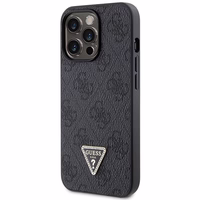 Guess GUHCP13LP4TDSCPK dėklas iPhone 13 Pro / 13 - juodas kryžminis 4G metalinis logotipas