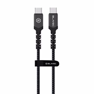Blavec kabelis Raptor pintas - Type C į Type C - PD 60W 3A 1 metras Apple CarPlay/Android Auto (CRA-CC3BG10) juodas-pilkas