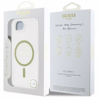Guess IML Glitter Circle Magnetinis dėklas telefonui iPhone 16e - skaidrus