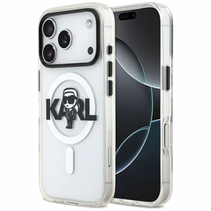 Karl Lagerfeld IML Karl Eskizas Logotipas Magnetinis dėklas telefonui iPhone 17 Pro - skaidrus