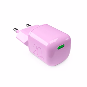 Puro 20W GaN USB-C sieninis įkroviklis - rožinis