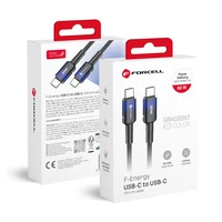 FORCELL F-ENERGY C354 kabelis Type C į Type C QC4.0 PD 3A 60W Gradientinis 1 m juodas