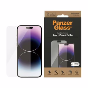 PanzerGlass Classic Fit antibakterinis stiklas iPhone 14 Pro Max