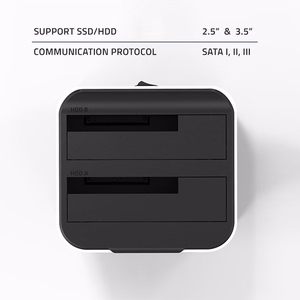 Qoltec 50309 HDD/SSD 2.5" 3.5" Doko Stotis SATA III USB 3.0 5Gb/s Klonavimas