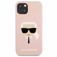 KARL LAGERFELD KLHCP13SSLKHLP IPHONE 13 MINI 5.4 "šviesiai rožinis/šviesiai rožinis dėklas silikoninis KARL`S HEAD