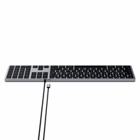 Wire keyboard USB C QWERTY Satechi Slim W3 Wiraudonas ST-UCSW3M space pilkas