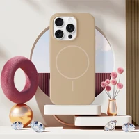 Iphone 17 - plonas silikoninis magnetinis dėklas telefonui - rudas