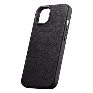 Чехол iCarer Litchi Premium Leather для iPhone 14 Plus магнитный кожаный с MagSafe чёрный
