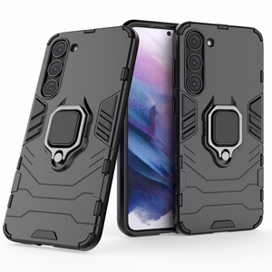 Ring Armor dėklas Samsung Galaxy S23+ šarvuotas dangtelis magnetinis laikiklis žiedas juodas