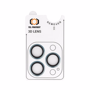 Apsauginis stiklas Tel Protect 3D Lens ant kameros Iphone 13 Pro/13 Pro Max mėlynas (3 lęšiai)