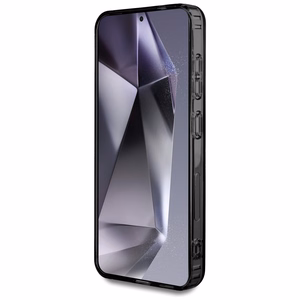 AMG Magnetinis permatomas rombų dėklas telefonui Samsung Galaxy S25 - juodas
