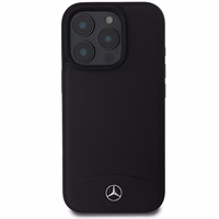 Mercedes tekstūruotos ir lygios odos magnetinis dėklas iPhone 16 Pro Max - juodas