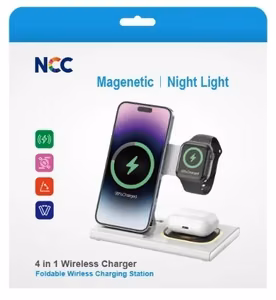 Belaidis įkroviklis NCC 4in1 (Phone,Watch,Pods)