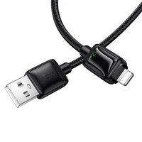 Kabelis su LCD ekranu USB A-Lightning Hoco 2,4A 1,2 m U146 juodas