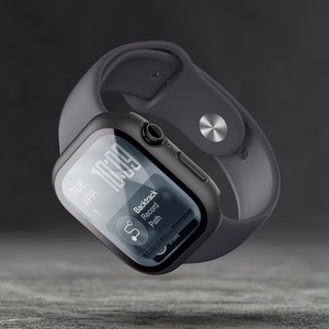 AmazingThing Radix grūdintas stiklas su dėklu Apple Watch Series 11 46mm - Juodas