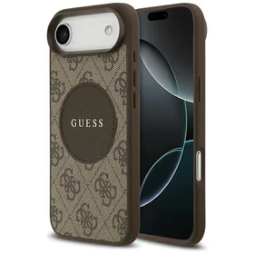 Guess 4G Circle Classic Logo Magnetinis dėklas telefonui iPhone Air - ruda
