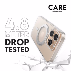 CARE by PanzerGlass Funkcinis dėklas telefonui su stovu iPhone 16 Pro 6.3" sidabrinis/sidabrinis Magnetinis 1326