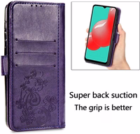 Dėklas Flower Book Samsung A125 A12/M127 M12 violetinis