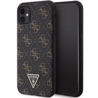 Guess 4G Triangle Metal Logo dėklas iPhone 11 / XR - juodas