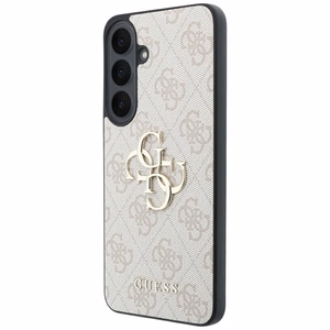 Guess Leather 4G Metal Logo dėklas Samsung Galaxy S26 FE – rožinis