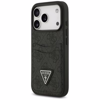 Guess 4G Nauble Card Triangle dėklas iPhone 17 Pro - juodas