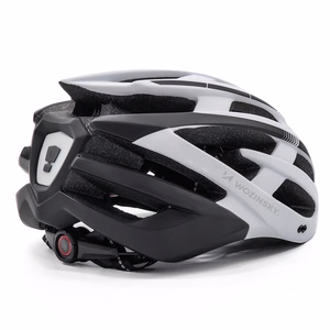Wozinsky MTB велосипедный шлем со съемным козырьком и задним USB-фонарем M - черный и белый