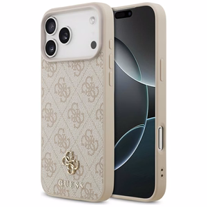 Guess 4G Small Classic Logo MagSafe dėklas, skirtas iPhone 17 Pro Max / 18 Pro Max, rožinis