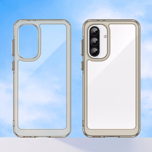 Kosmoso dėklas Samsung Galaxy A26 su lanksčiu rėmu - pusiau permatomas, juodas