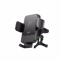 XO automobilinis laikiklis WX041 su belaidžiu indukciniu įkrovikliu 15W, juodas, su ventiliacijos angomis