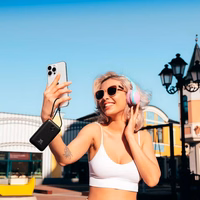 Išorinė baterija VEGER 20000 mAh su įmontuotais kabeliais Type C / Lightning PD QC3.0 35W K2 (W2068) juoda